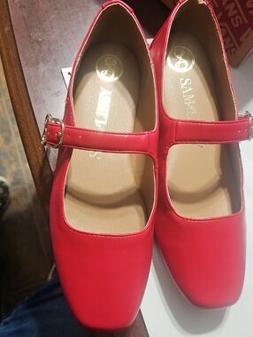 Women's Soft  Red Mary Jane Dress Shoes